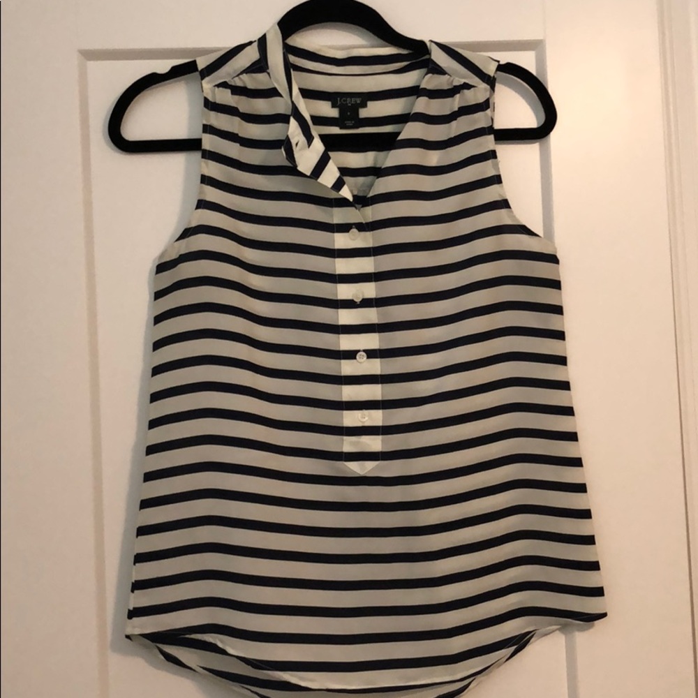 J Crew Striped Sleeveless Shell Size 0